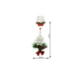 Ornament de brad pom de craciun, Embo, alb, lemn, 17 cm