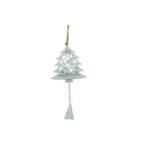 Ornament de brad pom de craciun, Embo, alb, metal, 20 cm - imagine 2