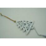 Ornament de brad pom de craciun, Embo, alb, metal, 20 cm - imagine 5