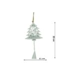 Ornament de brad pom de craciun, Embo, alb, metal, 20 cm - imagine 6