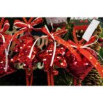 Ornament de brad stea cu paiete, Embo, rosu, lemn, 25 cm - imagine 8