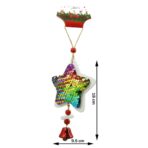 Ornament de brad stea din paiete, Embo, multicolor, lemn, 18 cm - imagine 3