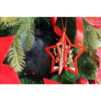 Ornament de brad stea, Embo, multicolor, lemn, 10.5x9.5 cm - imagine 3