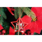 Ornament de brad stea, Embo, multicolor, lemn, 10.5x9.5 cm - imagine 4