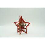 Ornament de brad stea, Embo, multicolor, lemn, 10.5x9.5 cm - imagine 5