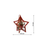 Ornament de brad stea, Embo, multicolor, lemn, 10.5x9.5 cm - imagine 6