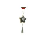 Ornament de brad stea, Embo, negru, lemn/textil, 25 cm - imagine 2