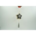 Ornament de brad stea, Embo, negru, lemn/textil, 25 cm - imagine 3