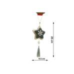 Ornament de brad stea, Embo, negru, lemn/textil, 25 cm - imagine 4