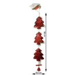 Ornament de brad trei brazi cu paiete, Embo, rosu, lemn, 36 cm - imagine 6