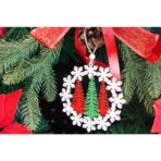 Ornament de brad trei brazi, Embo, multicolor, lemn, 12 cm - imagine 3