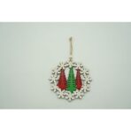 Ornament de brad trei brazi, Embo, multicolor, lemn, 12 cm - imagine 5