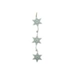 Ornament de brad trei fulgi de nea, Embo, alb, metal, 30 cm