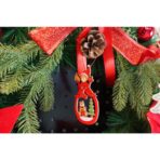 Ornament de brad ursuleti, Embo, multicolor, lemn, 10 cm - imagine 3