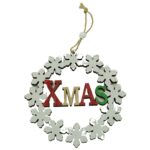 Ornament de brad Xmas, Embo, multicolor, lemn, 12 cm
