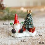 Ornament de Craciun din Rasina pentru Decor, Embo, Model Mss Craciun cu Brad, Decoratiune de Birou pentru Craciun, 6.5 x 6.5 x 4 cm, Rosu Alb Verde - imagine 2