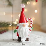 Ornament de Craciun din Rasina pentru Decor, Embo, Model Spiridus, Decoratiune de Birou pentru Craciun, 14.5 x 7 x 5 cm, Rosu Alb - imagine 2