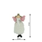 Ornament de Craciun ingeras, Embo, alb, textil, 34 cm - imagine 14
