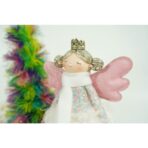 Ornament de Craciun ingeras, Embo, alb, textil, 37 cm - imagine 4