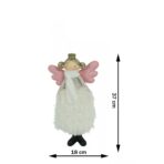 Ornament de Craciun ingeras, Embo, alb, textil, 37 cm - imagine 16