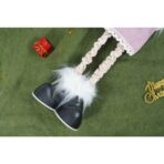 Ornament de Craciun ren cu picioare telescopice, Embo, roz/alb, textil, 72 cm - imagine 9