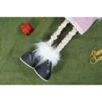 Ornament de Craciun ren cu picioare telescopice, Embo, roz/alb, textil, 72 cm - imagine 10