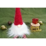 Ornament de Craciun spiridus, Embo, alb/rosu, textil, 52 cm - imagine 7