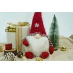 Ornament de Craciun spiridus, Embo, gri/alb, textil, 58 cm - imagine 3