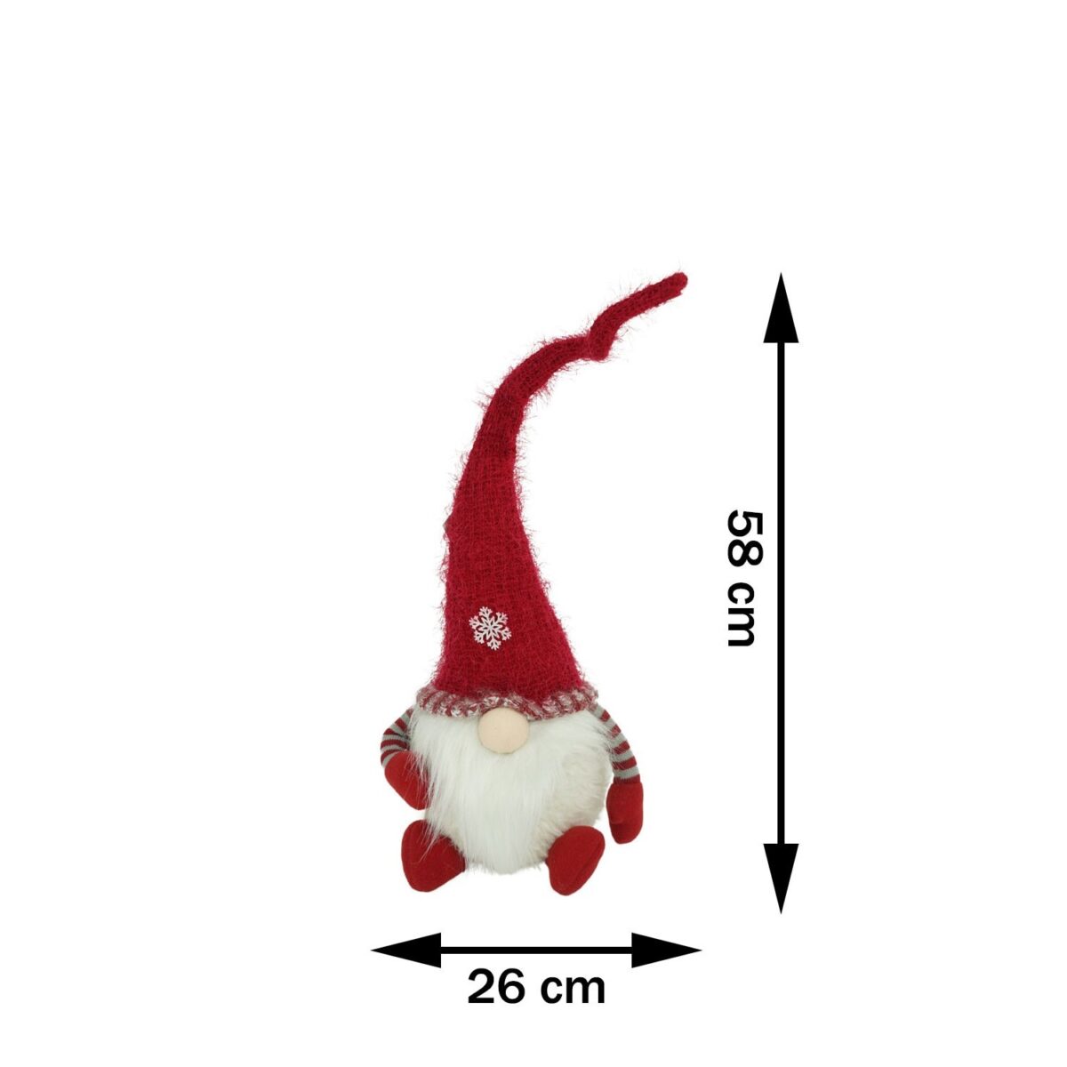 Ornament de Craciun spiridus, Embo, gri/alb, textil, 58 cm - imagine 13