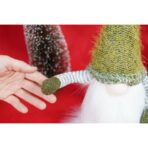 Ornament de Craciun spiridus, Embo, verde/alb, textil, 53 cm - imagine 7