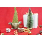 Ornament de Craciun spiridus, Embo, verde/maro, textil, 56 cm - imagine 3