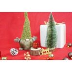 Ornament de Craciun spiridus, Embo, verde/maro, textil, 56 cm - imagine 4