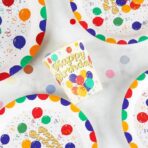 Pahare Cartonate pentru Petreceri, Embo, Set 10 Pahare Cartonate pentru Zile de Nastere si Aniversari, Model HAPPY BIRTHDAY, 230 ml, 8.6 x 7.5 cm, Multicolor - imagine 3