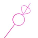 Pai de Plastic, Embo, Model Inel cu Diamant, Tematica Nunta, Diametru 0.5 cm, Roz/Alb