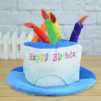 Palarie Happy Birthday, Embo, Accesoriu pentru Petrecere, Model Tort, Tematica Aniversare, 60x60x55 cm, Albastru - imagine 3
