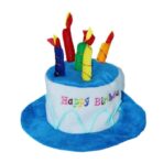 Palarie Happy Birthday, Embo, Accesoriu pentru Petrecere, Model Tort, Tematica Aniversare, 60x60x55 cm, Albastru - imagine 4