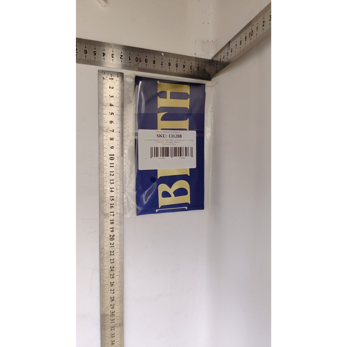 Panglica pentru Aniversare, Embo, Model Birthday King, Tematica Aniversare, 160x9.5 cm, Albastru - imagine 2