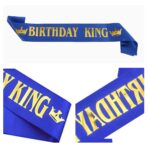 Panglica pentru Aniversare, Embo, Model Birthday King, Tematica Aniversare, 160x9.5 cm, Albastru - imagine 6