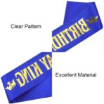 Panglica pentru Aniversare, Embo, Model Birthday King, Tematica Aniversare, 160x9.5 cm, Albastru - imagine 7