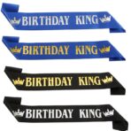 Panglica pentru Aniversare, Embo, Model Birthday King, Tematica Aniversare, 160x9.5 cm, Albastru - imagine 9