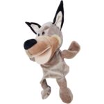 Papusa de Mana pentru Teatru de Papusi, Embo, din Plus, 25 x 10 x 8 cm, Model Lup, Bej