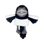 Papusa de Mana pentru Teatru de Papusi, Embo, din Plus, 30 cm, Model Pasare, Alb/Negru