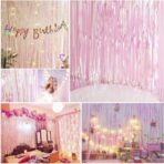 Perdea Franjurata, Embo, Model Decor Petrecere, pentru Fundal de Poze, Amenajare Colorata a Petrecerii, Dimensiune 100x200 cm, Roz - imagine 3