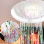 Perdea Franjurata, Embo, Model Decor Petrecere, pentru Fundal de Poze, Amenajare Colorata a Petrecerii, Dimensiune 100x200 cm, Roz - imagine 6