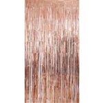 Perdea Franjurata, Embo, Model Decor Petrecere, pentru Fundal de Poze, Amenajare Colorata a Petrecerii, Dimensiune 100x200 cm, Roz Auriu