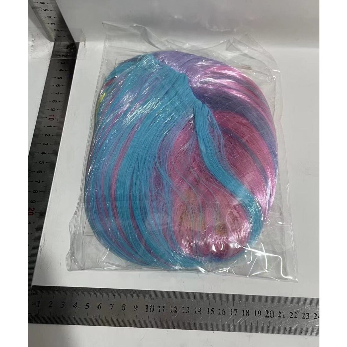 Peruca Cosplay, Embo, Tunsoare Bob cu Breton, pentru Carnaval, Halloween, Petreceri Tematice, din PET, Marime Universala, Multicolor - imagine 2