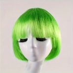 Peruca Cosplay, Embo, Tunsoare Bob cu Breton, pentru Carnaval, Halloween, Petreceri Tematice, din PET, Marime Universala, Verde - imagine 4