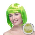 Peruca Cosplay, Embo, Tunsoare Bob cu Breton, pentru Carnaval, Halloween, Petreceri Tematice, din PET, Marime Universala, Verde - imagine 5