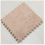 Set 10 Piese Covor tip Puzzle, Embo, Spuma EVA, Pufos, 30 x 30 x 1 cm, Crem - imagine 2