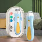 Pila Electrica, Embo, pentru Copii si Bebelusi, din ABS, 6 Accesorii, cu Lumina LED, 9.5 x 6 x 17 cm, Albastru/Portocaliu - imagine 2